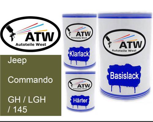 Jeep, Commando, GH / LGH / 145: 500ml Lackdose + 500ml Klarlack + 250ml Härter - Set, von ATW Autoteile West.
